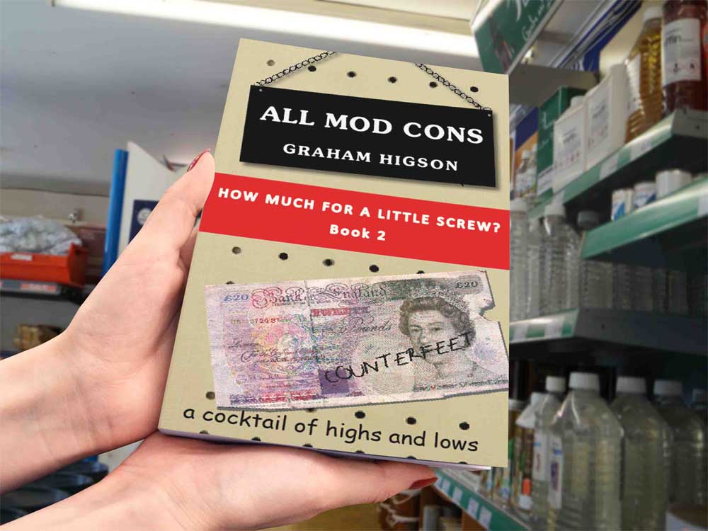 All Mod Cons paperback being held in hardware store