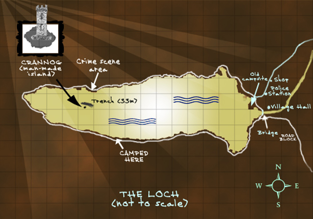 map of
                the Scottish loch, where part of the story is set